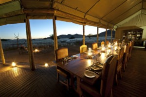 Desert Rhino Camp Main Area Dinner Table