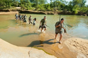 Ecotraining bush walk students water