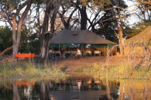 Trans Okavango boating expedition dinig tent