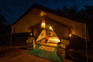 hwange bush camp tent night
