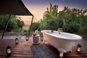 linyanti bush camp honeymoon bathtub