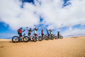 namibia fat bike group ready for adventure