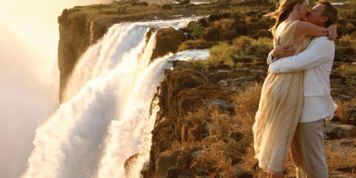 Zambia Livingstone island victoria falls romantic couple