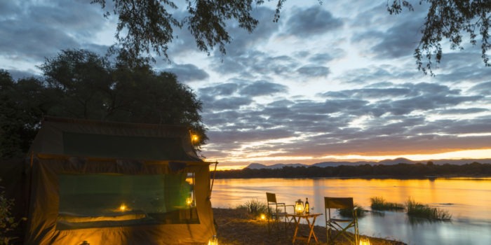camp zambezi mana pools tent view night