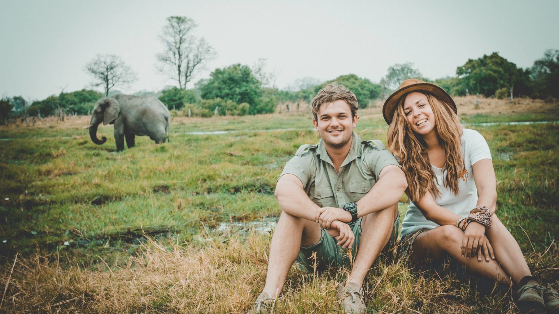 frank and gesa on safari botswana