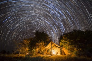 west zambia kafue Mukambi Plains Camp tent under stars