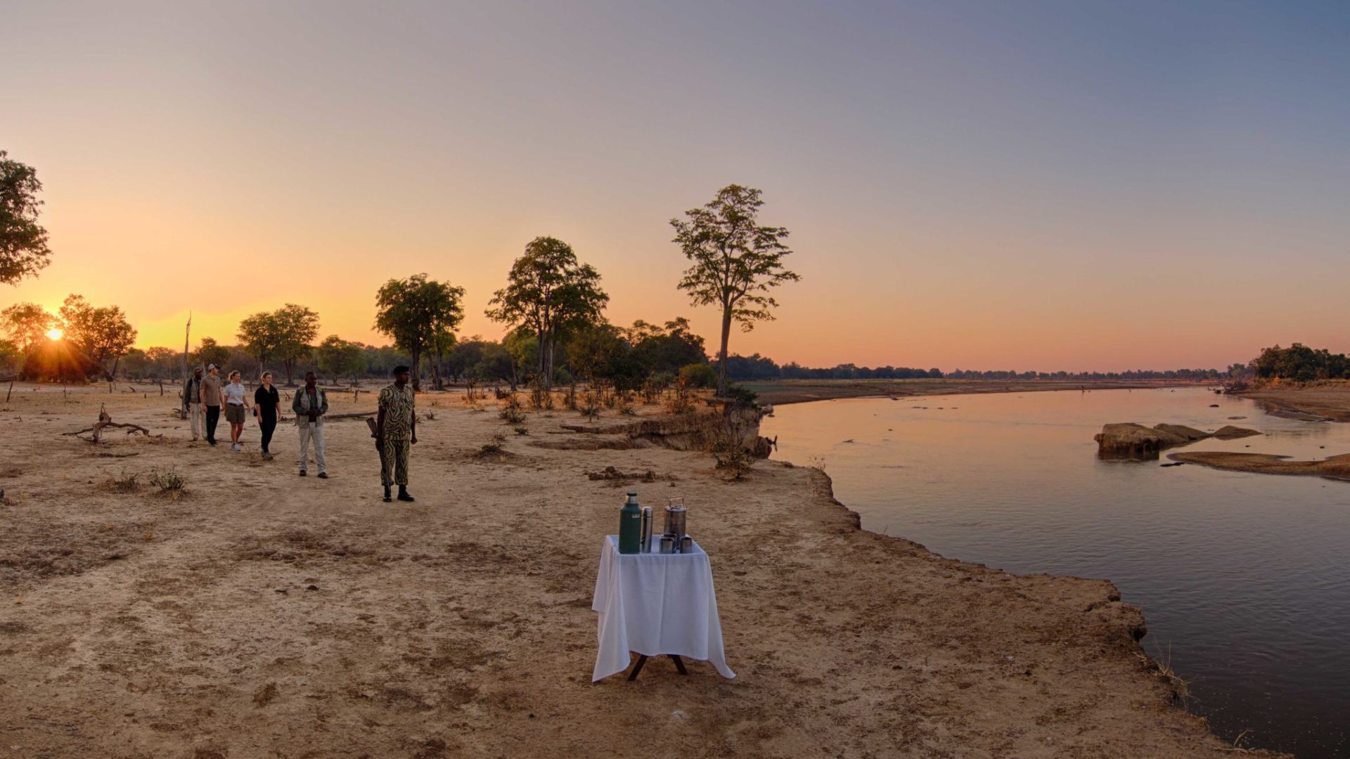 zambia south luangwa walking safari sunset drinks