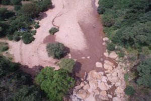 manyara green camp tanzania aerial river