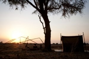 sand rivers selous fly camping sunset