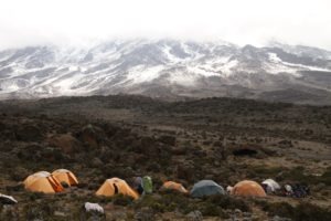 kilimanjaro climbing camp setting