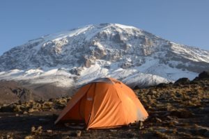 kilimanjaro climbing tent setting