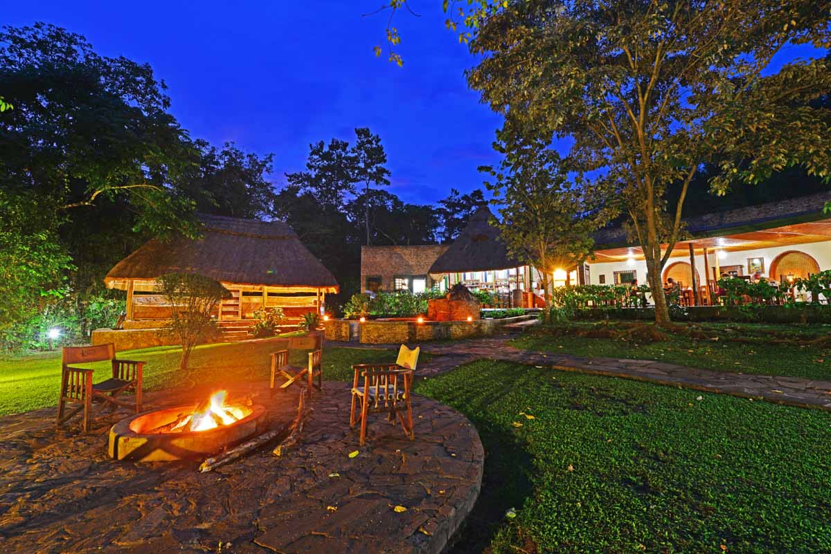 primate lodge kibale exterior fire