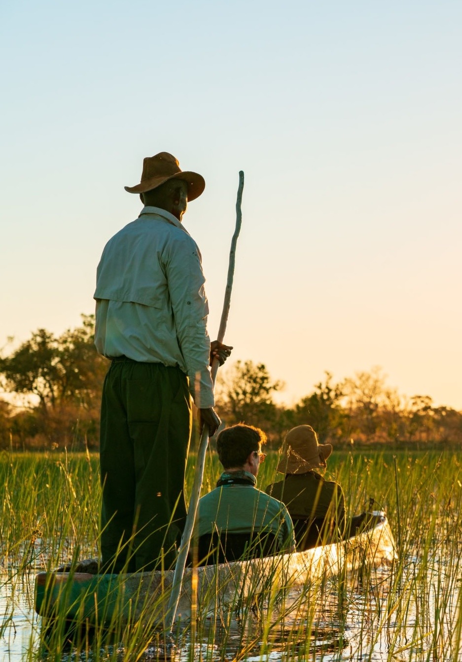 okavango delta mokoro guests sunset okavango delta mokoro guests sunset